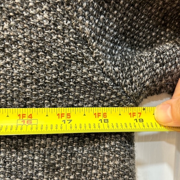 Ann Taylor Heathered Black Funnel Neck Wool Blend Cardigan Sweater Jacket Size M - Picture 5 of 8